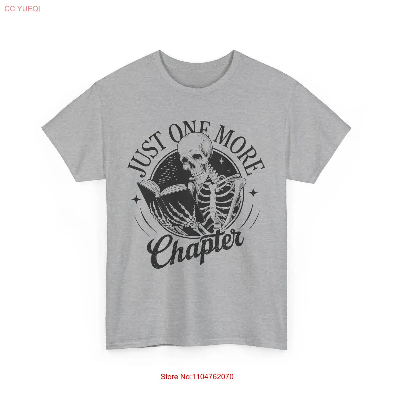 Vintage Fashion Knitwear Book - 북 티셔츠 Booktrovert Skeleton Reading 빈티지