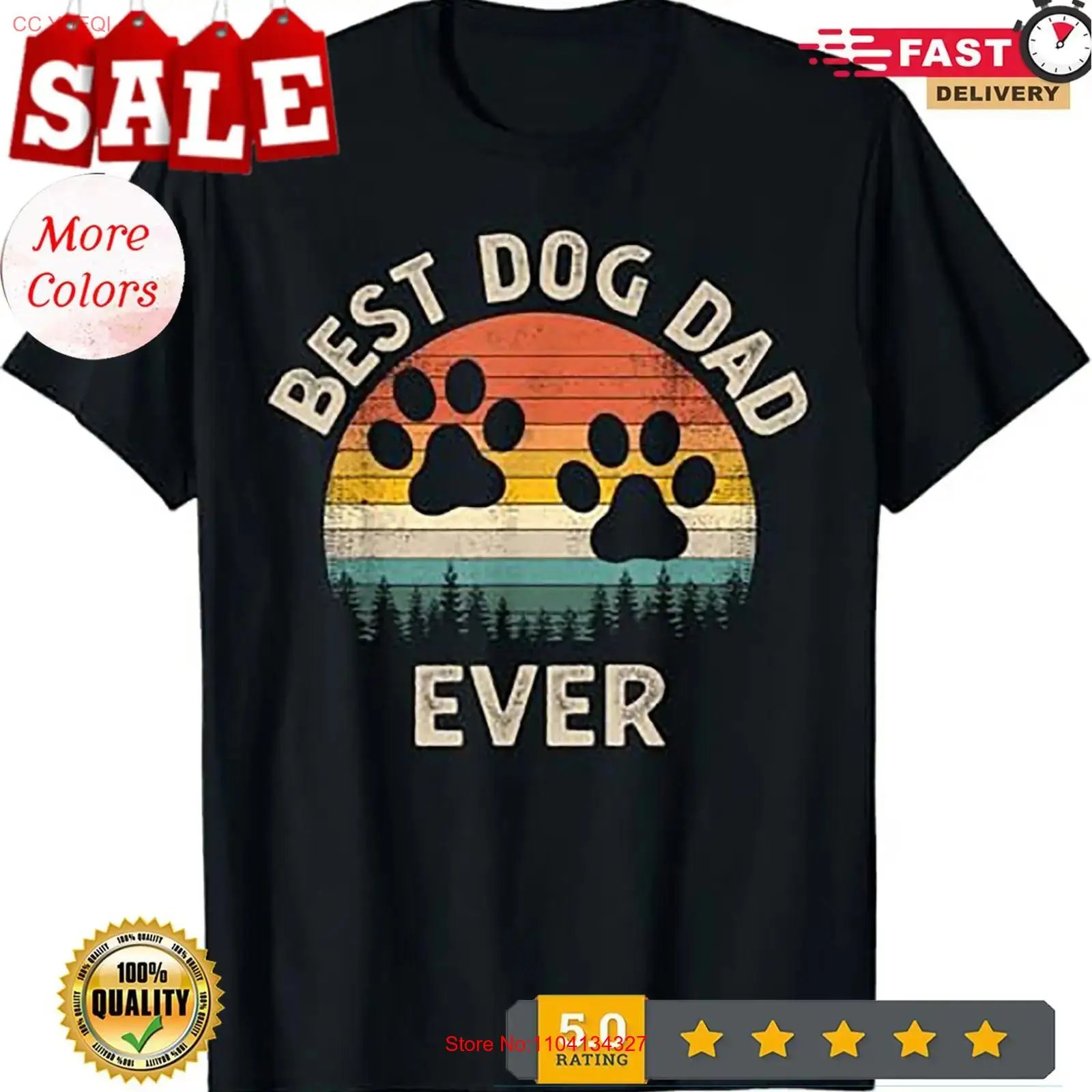 Vintage Fashion Knitwear - Best Dog Dad Ever 빈티지 아버지의