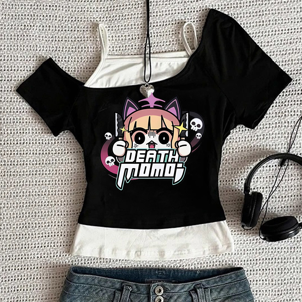Vintage Fashion Archive - 블루 아카이브 크롭탑 소녀 그래픽 일본