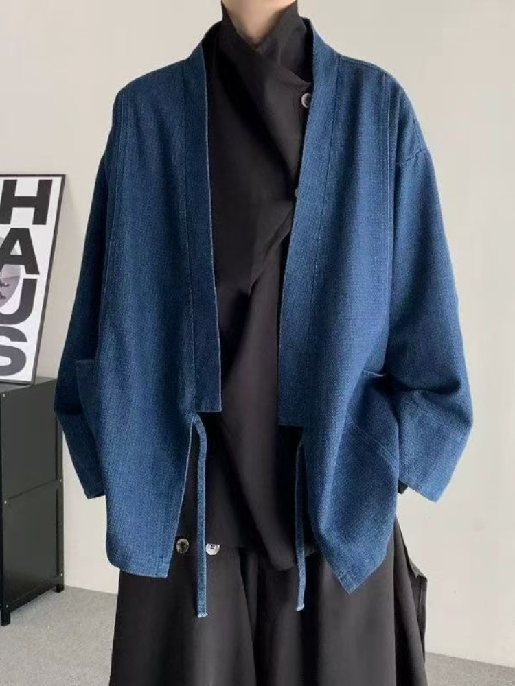 Crop Cardigan Vintage - 빈티지 일본 스타일 데님 코트 남녀
