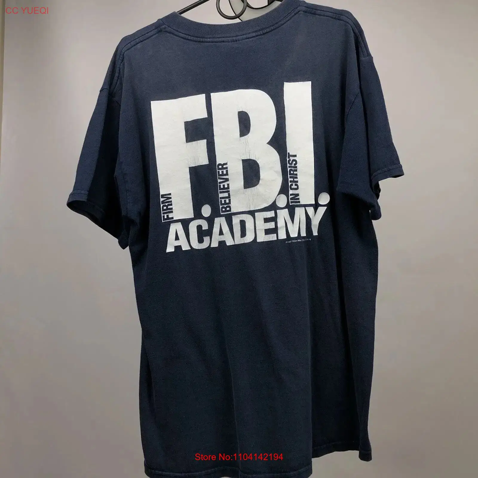 Vintage Fashion Archive - 빈티지 80년대 FBI 아카데미 블루 티셔츠