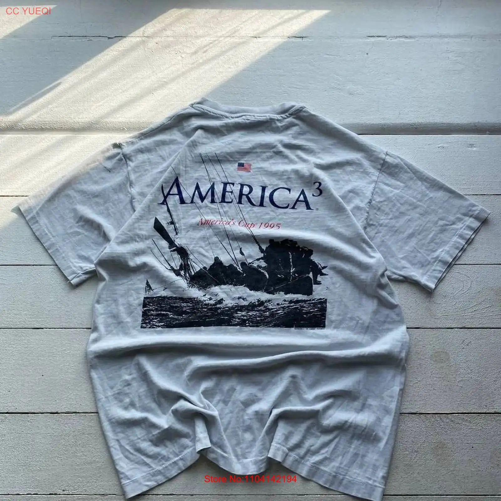 1995 VTG 아메리카스컵 A3 티셔츠 남성용 보트  - Vintage Fashion Archive 리뷰 및 가격