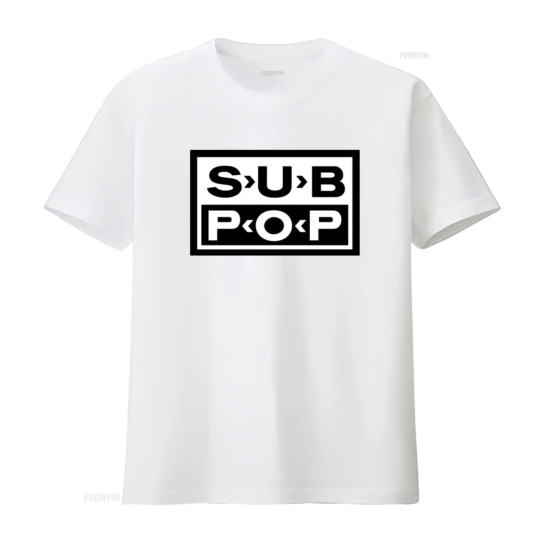 서브 팝 로고 티셔츠 블랙 화이트 프린트 레트로 스타일 - Vintage Fashion Logo 리뷰 및 가격