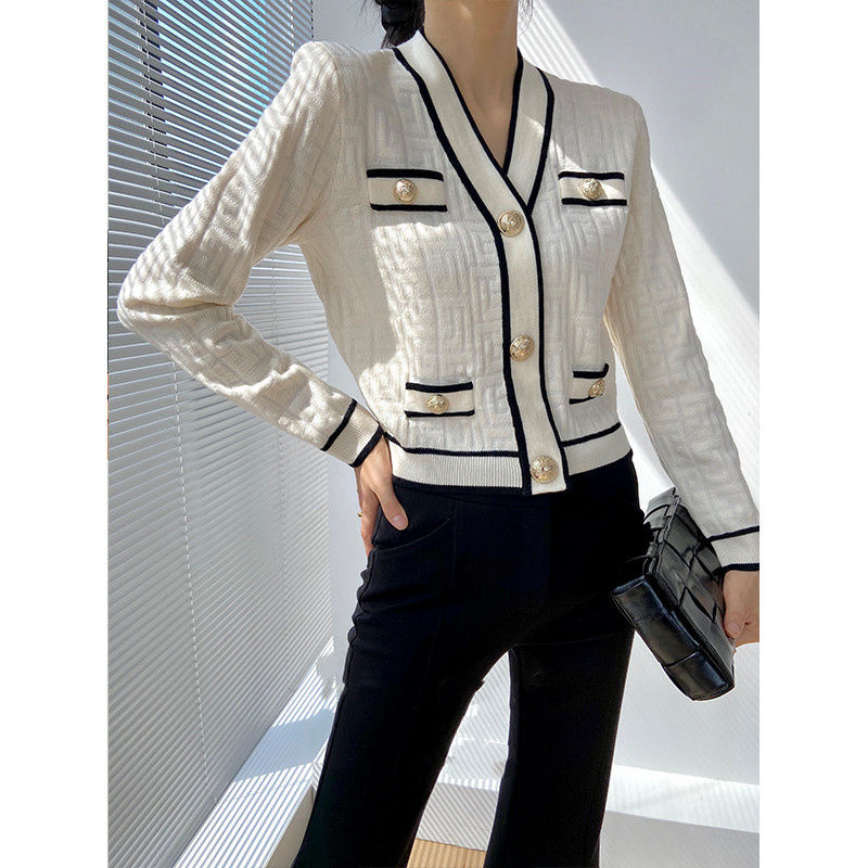 여성용 V넥 긴팔 패션 스웨터, 하이 스트리트 캐주얼  - Crop Cardigan Vintage 리뷰 및 가격