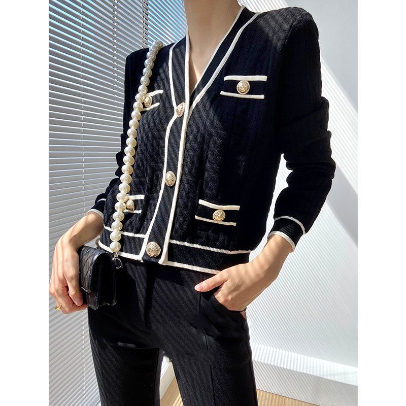 여성용 V넥 긴팔 패션 스웨터, 하이 스트리트 캐주얼  - Crop Cardigan Vintage 리뷰 및 가격