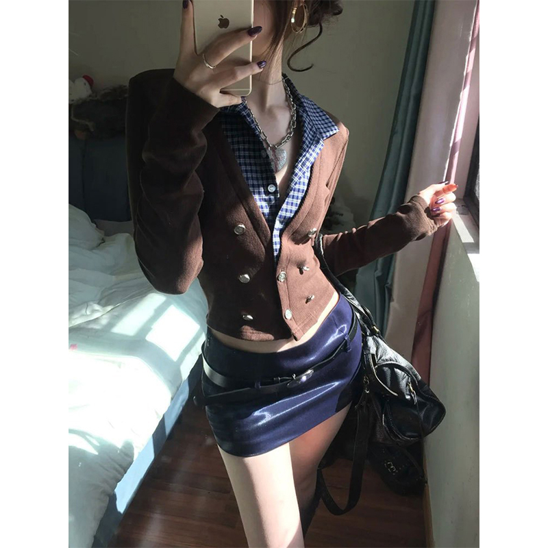 MEXZT Y2K 크롭 니트 카디건 여성 체크 무늬 패 - Crop Cardigan Vintage 리뷰 및 가격