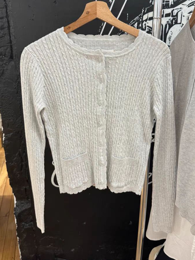 포켓 트위스트 플라워 니트 스웨터 카디건 오 넥 싱글  - Crop Cardigan Vintage 리뷰 및 가격
