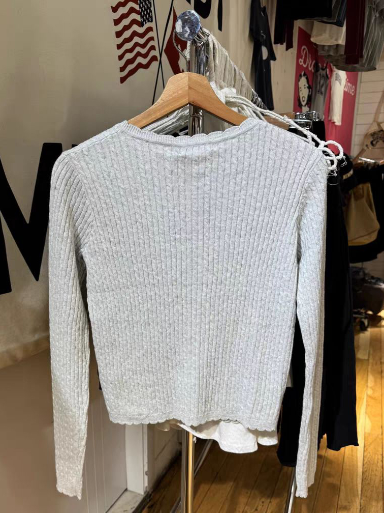 포켓 트위스트 플라워 니트 스웨터 카디건 오 넥 싱글  - Crop Cardigan Vintage 리뷰 및 가격
