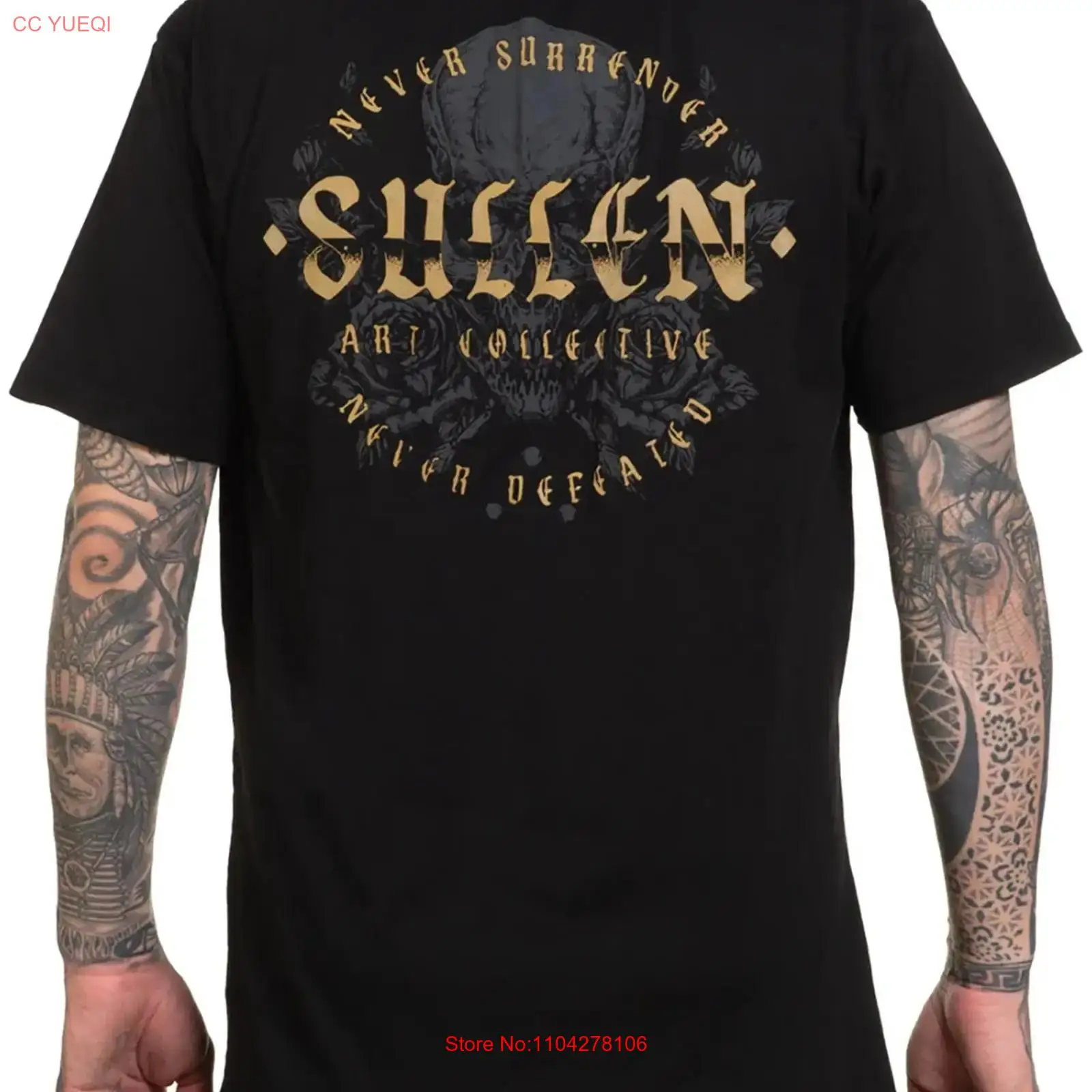 Sullen Men's Never Defeated 프리 - Vintage Fashion Logo 리뷰 및 가격