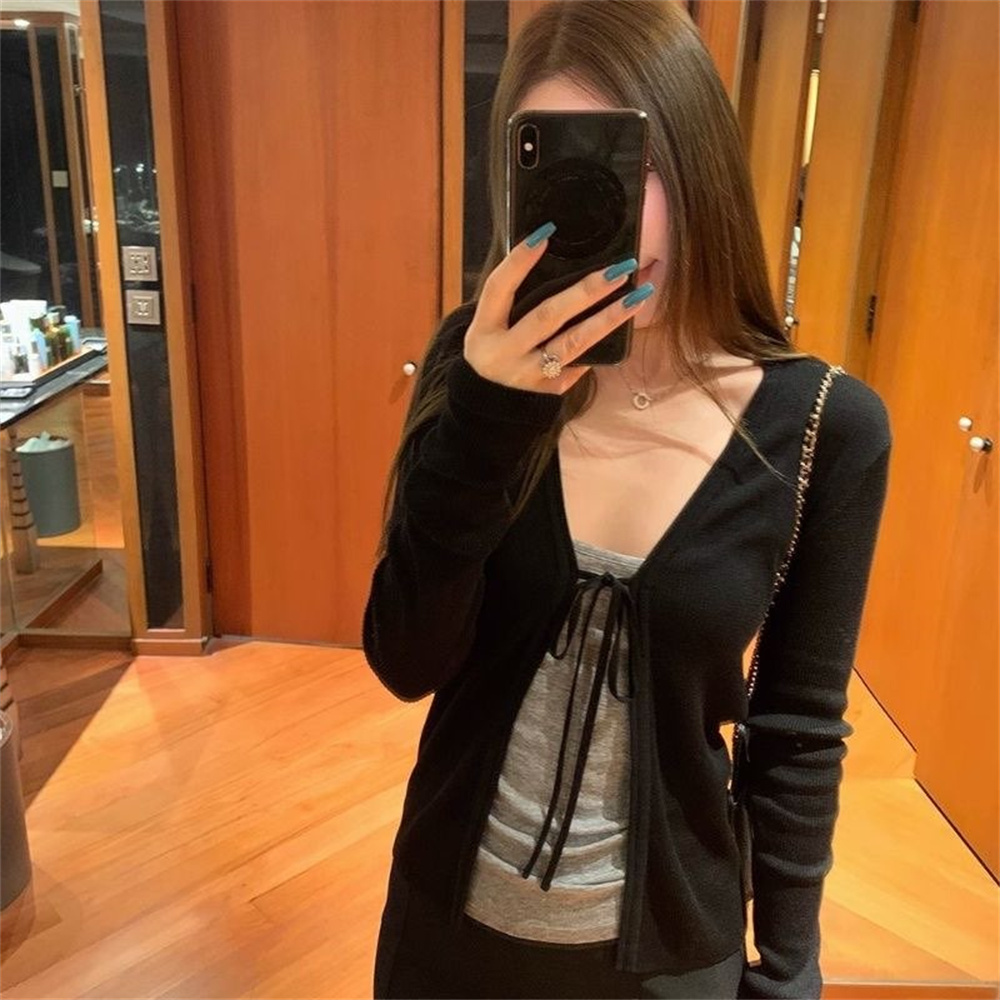 여성용 니트 얇은 긴 소매 카디건 봄 가을 패션 빈티지 - Crop Cardigan Vintage 리뷰 및 가격