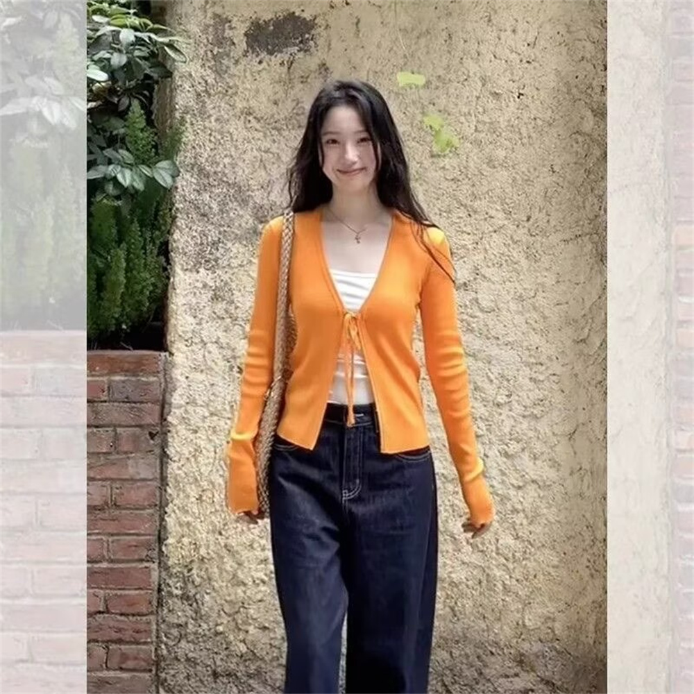 여성용 니트 얇은 긴 소매 카디건 봄 가을 패션 빈티지 - Crop Cardigan Vintage 리뷰 및 가격