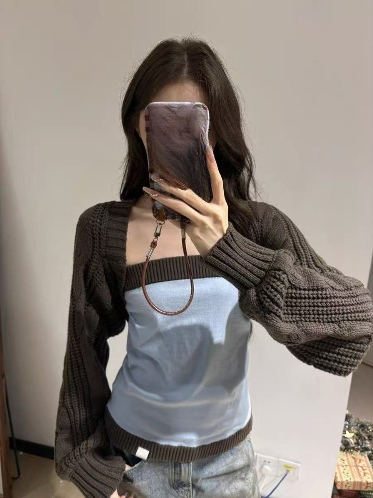Y2K 스타일 투피스 니트 여성 크롭 가디건 세트 ​  - Crop Cardigan Vintage 리뷰 및 가격