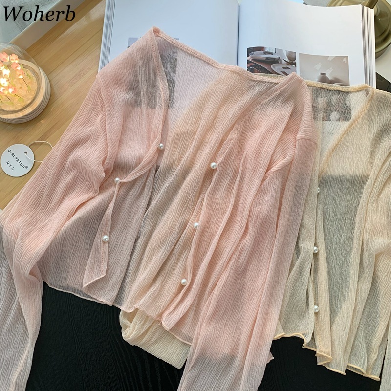 2026 니트 얇은 스웨터 가디건 여성 긴팔 진주 장식 - Crop Cardigan Vintage 리뷰 및 가격