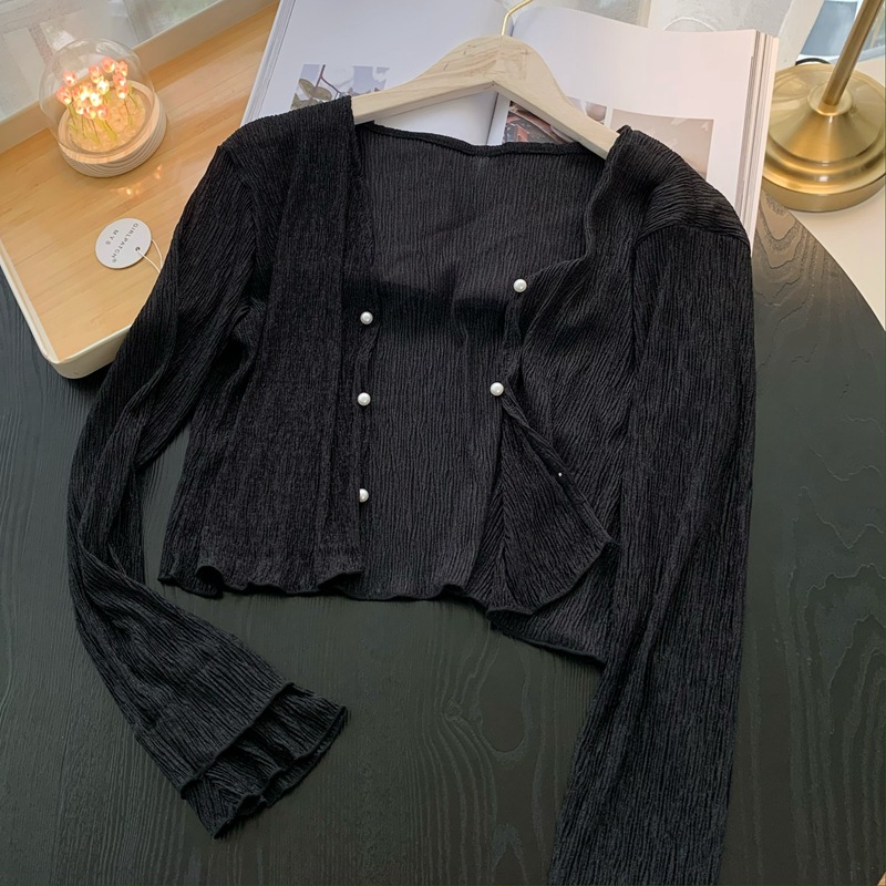2026 니트 얇은 스웨터 가디건 여성 긴팔 진주 장식 - Crop Cardigan Vintage 리뷰 및 가격