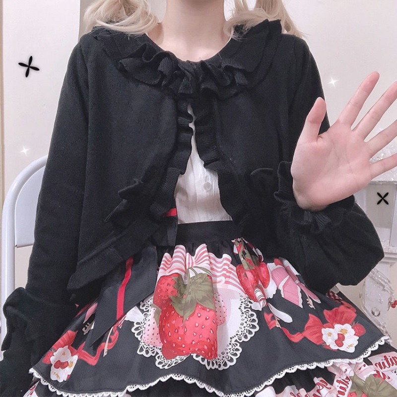 일본 로리타 하트 컷아웃 니트 가디건, 자외선 차단 기 - Crop Cardigan Vintage 리뷰 및 가격